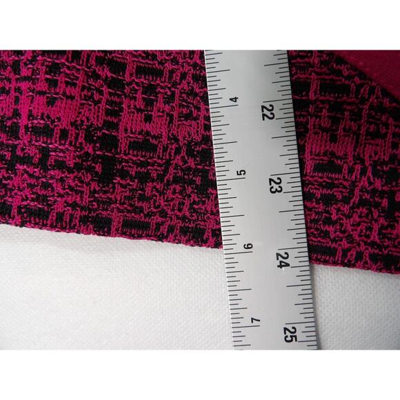 Ming Wang Petite Medium PM Cardigan Pink Black Textured Open Front Artsy - Picture 9 of 12